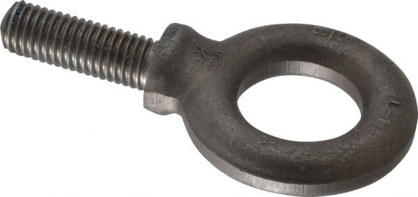 Gibraltar - 4,300 Lb Capacity, Alloy Steel, 5/8 Thread, Fixed Lifting Eye Bolt - Fully Threaded, 1-3/4" Shank, 1-3/4" Thread Length, Shoulder - Exact Tooling