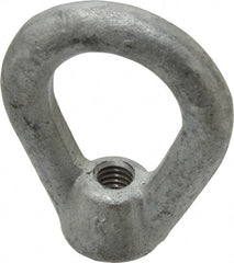 Gibraltar - 2,700 Lb Capacity, 3/8-16 Thread, Galvanized Finsih, Carbon Steel Heavy Duty Lifting Eye Nut - Grade C-1030, 2-1/2" High, 1-1/4" Inside & 2" Outside Eye Diam, 7/8" Bell/Base Width - Exact Tooling