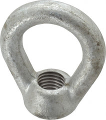 Gibraltar - 5,000 Lb Capacity, 3/4-10 Thread, Galvanized Finsih, Carbon Steel Heavy Duty Lifting Eye Nut - Grade C-1030, 3" High, 1-1/2" Inside & 2-1/2" Outside Eye Diam, 1-3/8" Bell/Base Width - Exact Tooling