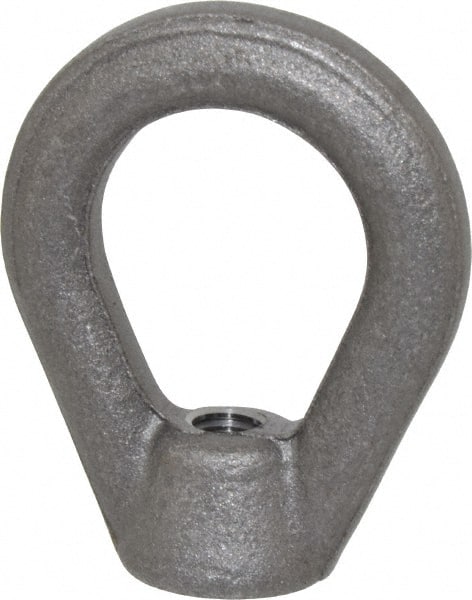 Gibraltar - 2,700 Lb Capacity, 3/8-16 Thread, Self Colored, Carbon Steel Heavy Duty Lifting Eye Nut - Grade C-1030, 2-1/2" High, 1-1/4" Inside & 2" Outside Eye Diam, 7/8" Bell/Base Width - Exact Tooling