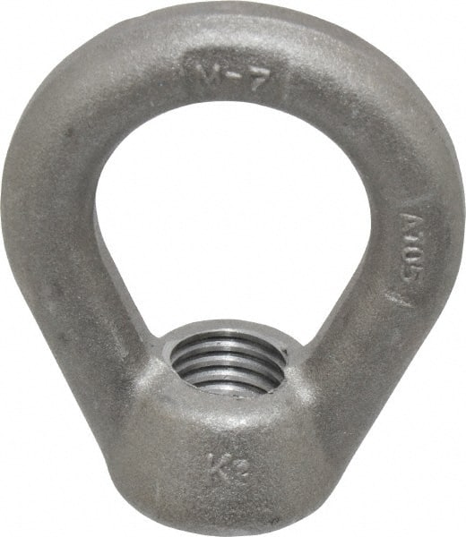 Gibraltar - 5,000 Lb Capacity, 3/4-10 Thread, Self Colored, Carbon Steel Heavy Duty Lifting Eye Nut - Grade C-1030, 3" High, 1-1/2" Inside & 2-1/2" Outside Eye Diam, 1-3/8" Bell/Base Width - Exact Tooling