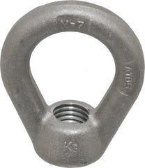 Gibraltar - 5,000 Lb Capacity, 3/4-10 Thread, Self Colored, Carbon Steel Heavy Duty Lifting Eye Nut - Grade C-1030, 3" High, 1-1/2" Inside & 2-1/2" Outside Eye Diam, 1-3/8" Bell/Base Width - Exact Tooling