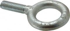 Gibraltar - 1,200 Lb Capacity, Steel, 3/8-16 Thread, Fixed Lifting Eye Bolt - Fully Threaded, 1-1/4" Shank, 1-1/4" Thread Length, No Shoulder - Exact Tooling