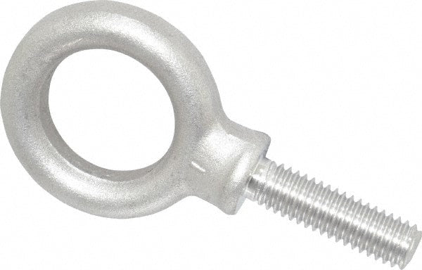Gibraltar - 1,160 Lb Capacity, Stainless Steel, 3/8-16 Thread, Fixed Lifting Eye Bolt - Fully Threaded, 1-1/4" Shank, 1-1/4" Thread Length, Shoulder - Exact Tooling