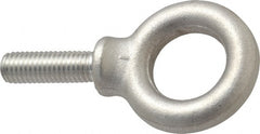 Gibraltar - 2,150 Lb Capacity, Stainless Steel, 1/2-13 Thread, Fixed Lifting Eye Bolt - Fully Threaded, 1-1/2" Shank, 1-1/2" Thread Length, Shoulder - Exact Tooling