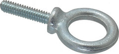 Gibraltar - 480 Lb Capacity, Steel, 1/4-20 Thread, Fixed Lifting Eye Bolt - Fully Threaded, 1" Shank, 1" Thread Length, Shoulder - Exact Tooling