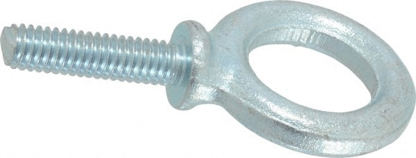 Gibraltar - 850 Lb Capacity, Steel, 5/16-18 Thread, Fixed Lifting Eye Bolt - Fully Threaded, 1-1/8" Shank, 1-1/8" Thread Length, Shoulder - Exact Tooling