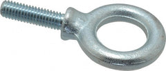 Gibraltar - 1,200 Lb Capacity, Steel, 3/8-16 Thread, Fixed Lifting Eye Bolt - Fully Threaded, 1-1/4" Shank, 1-1/4" Thread Length, Shoulder - Exact Tooling