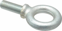 Gibraltar - 4,800 Lb Capacity, Steel, 3/4-10 Thread, Fixed Lifting Eye Bolt - Fully Threaded, 2" Shank, 2" Thread Length, Shoulder - Exact Tooling
