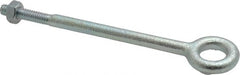 Gibraltar - 500 Lb Capacity, Steel, 1/4-20 Thread, Fixed Lifting Eye Bolt - Partially Threaded, 4" Shank, 1" Thread Length, No Shoulder - Exact Tooling