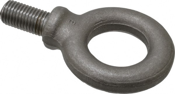 Gibraltar - 3,990 Lb Capacity, Steel, M16x2.00 Thread, Fixed Lifting Eye Bolt - Fully Threaded, 32mm Shank, 31mm Thread Length, Shoulder - Exact Tooling
