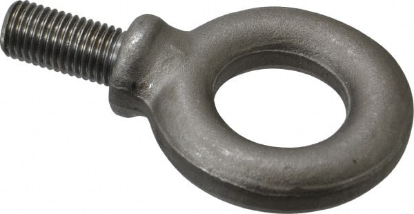 Gibraltar - 6,300 Lb Capacity, Steel, M20x2.50 Thread, Fixed Lifting Eye Bolt - Fully Threaded, 40mm Shank, 39mm Thread Length, Shoulder - Exact Tooling