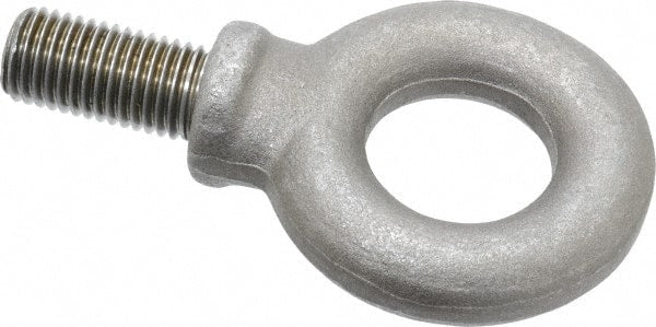 Gibraltar - 8,485 Lb Capacity, Steel, M24x3.00 Thread, Fixed Lifting Eye Bolt - Fully Threaded, 48mm Shank, 47mm Thread Length, Shoulder - Exact Tooling