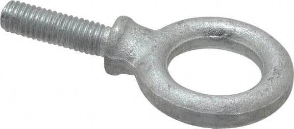 Gibraltar - 1,300 Lb Capacity, Steel, 3/8-16 Thread, Fixed Lifting Eye Bolt - Fully Threaded, 1-1/4" Shank, 1-1/4" Thread Length, Shoulder - Exact Tooling