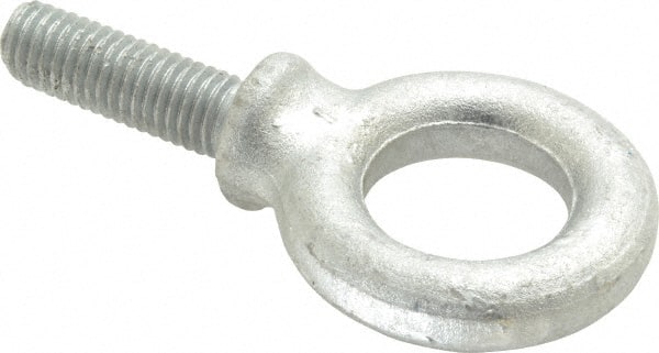 Gibraltar - 2,400 Lb Capacity, Steel, 1/2-13 Thread, Fixed Lifting Eye Bolt - Fully Threaded, 1-1/2" Shank, 1-3/4" Thread Length, Shoulder - Exact Tooling