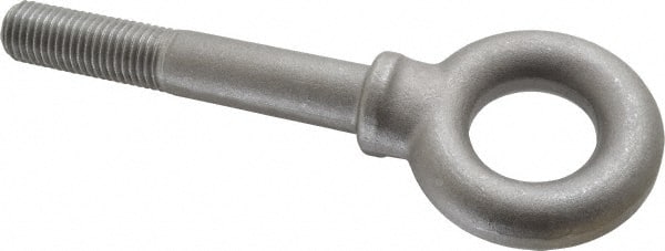 Gibraltar - 9,000 Lb Capacity, Steel, 1-8 Thread, Lifting Eye Bolt - Partially Threaded, 6" Shank, 2-1/2" Thread Length, Shoulder - Exact Tooling