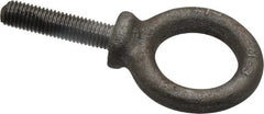 Gibraltar - 500 Lb Capacity, Steel, 1/4-28 Thread, Fixed Lifting Eye Bolt - Fully Threaded, 1" Shank, 1" Thread Length, Shoulder - Exact Tooling