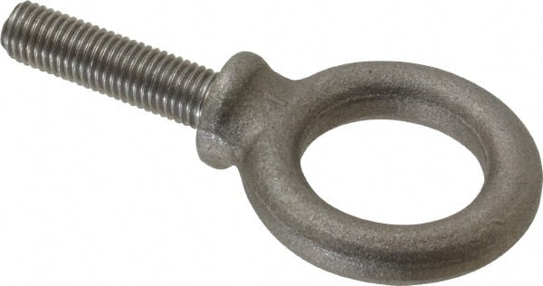 Gibraltar - 900 Lb Capacity, Steel, 5/16-24 Thread, Fixed Lifting Eye Bolt - Fully Threaded, 1-1/8" Shank, 1-1/8" Thread Length, Shoulder - Exact Tooling
