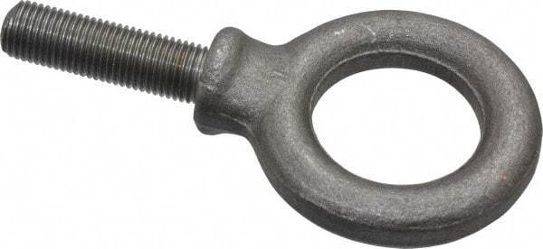 Gibraltar - 1,300 Lb Capacity, Steel, 3/8-24 Thread, Fixed Lifting Eye Bolt - Fully Threaded, 1-1/4" Shank, 1-1/4" Thread Length, Shoulder - Exact Tooling
