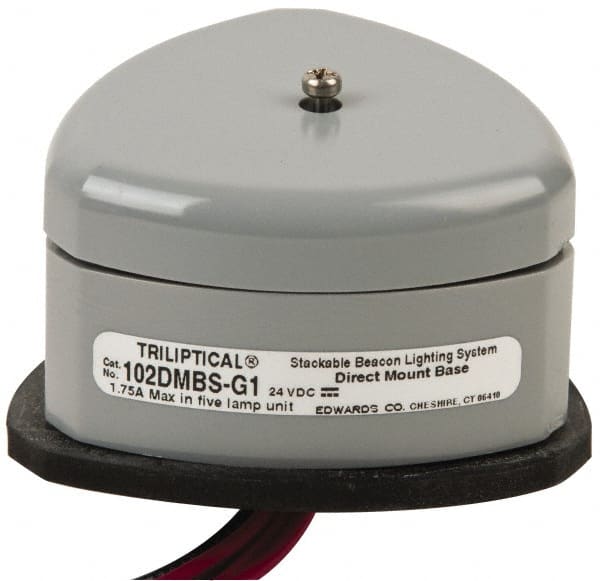 Edwards Signaling - Flashing and Steady, Stackable Tower Light Base Unit - 24 VDC, 1.75 Amp, IP54, IP65 Ingress Rating, 3R, 4X NEMA Rated, Panel Mount - Exact Tooling