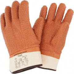 Ansell - Size XL (10) PVC Coated Jersey Cold Protection Work Gloves - For General Purpose, Fully Coated, Safety Cuff, Full Fingered, Orange, Paired - Exact Tooling