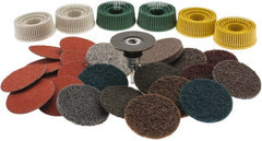 3M - 29 Piece, 2" Diam, Bristle Disc Power Brush Set - Ceramic Aluminum Oxide Abrasive - Exact Tooling