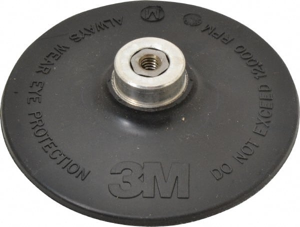 3M - 4" Diam Quick-Change Type R Disc Backing Pad - Medium Density, 12,000 RPM, Roloc TR Compatible - Exact Tooling