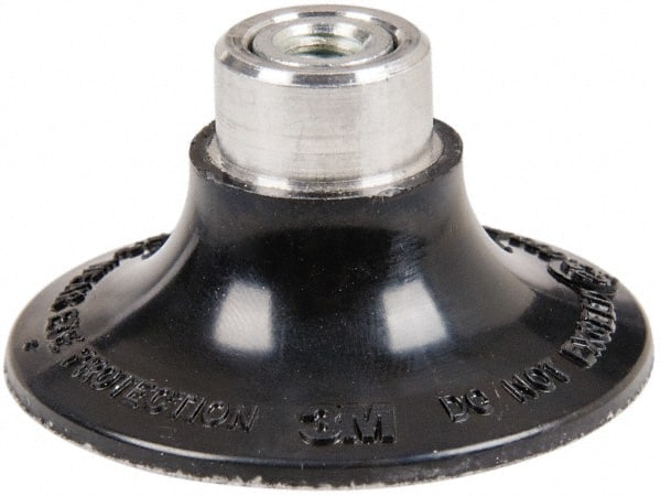 3M - 3" Diam Hard Backing Pad - 1/4-20 Thread & 20000 Max RPM, for Deburring Wheels - Exact Tooling