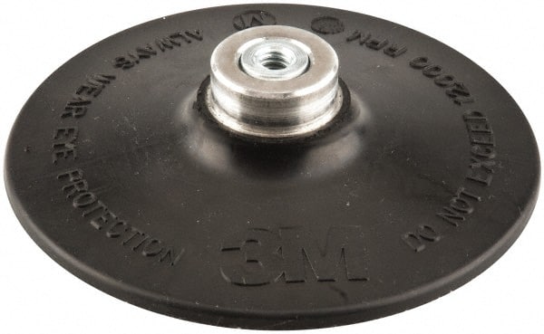 3M - 4" Diam Quick-Change Type S Disc Backing Pad - Medium Density, 12,000 RPM, Roloc TS Compatible - Exact Tooling