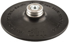 3M - 4" Diam Quick-Change Type S Disc Backing Pad - Medium Density, 12,000 RPM, Roloc TS Compatible - Exact Tooling