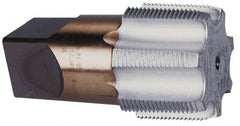Hertel - 1-1/2 - 11-1/2 NPTF Thread, 7 Flute Standard Pipe Tap - 4-1/4" OAL, 1-3/4" Thread Length, 1-1/2" Shank Diam, Chrome Finish, High Speed Steel - Exact Tooling