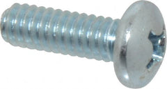 Value Collection - 1/4-20 UNC, 3/4" Length Under Head Phillips Drive Machine Screw - Pan Head, Grade 2 Steel, Without Washer - Exact Tooling