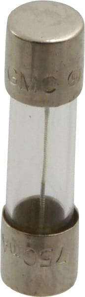 Cooper Bussmann - 250 VAC, 32 VDC, 0.75 Amp, Time Delay Miniature Glass Fuse - 20mm OAL, 10 at 125 V kA Rating, 5mm Diam - Exact Tooling