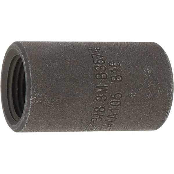 Made in USA - Size 3/8", Class 3,000, Forged Carbon Steel Black Pipe Coupling - 3,000 psi, Threaded End Connection - Exact Tooling