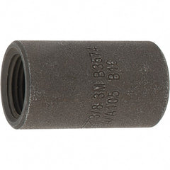 Made in USA - Size 3/8", Class 3,000, Forged Carbon Steel Black Pipe Coupling - 3,000 psi, Threaded End Connection - Exact Tooling