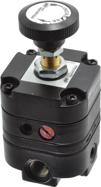ARO/Ingersoll-Rand - 1/4 NPT Port, 14 CFM, Zinc Precision Constant Bleed Regulator - 2 to 25 psi Range, 150 Max psi Supply Pressure, 1/4" Gauge Port Thread, 2.12" Wide x 4.55" High - Exact Tooling