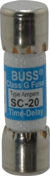 Cooper Bussmann - 170 VDC, 600 VAC, 20 Amp, Time Delay Size Rejecting/NonRejecting Fuse - Fuse Holder Mount, 1-13/32" OAL, 10 at DC, 100 at AC (RMS) kA Rating, 13/32" Diam - Exact Tooling