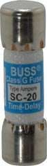 Cooper Bussmann - 170 VDC, 600 VAC, 20 Amp, Time Delay Size Rejecting/NonRejecting Fuse - Fuse Holder Mount, 1-13/32" OAL, 10 at DC, 100 at AC (RMS) kA Rating, 13/32" Diam - Exact Tooling