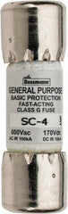 Cooper Bussmann - 170 VDC, 600 VAC, 4 Amp, Time Delay Size Rejecting/NonRejecting Fuse - Fuse Holder Mount, 1-5/16" OAL, 10 at DC, 100 at AC (RMS) kA Rating, 13/32" Diam - Exact Tooling