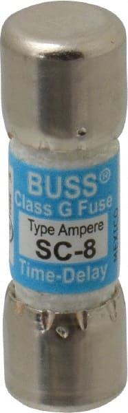 Cooper Bussmann - 170 VDC, 600 VAC, 8 Amp, Time Delay Size Rejecting/NonRejecting Fuse - Fuse Holder Mount, 1-5/16" OAL, 10 at DC, 100 at AC (RMS) kA Rating, 13/32" Diam - Exact Tooling