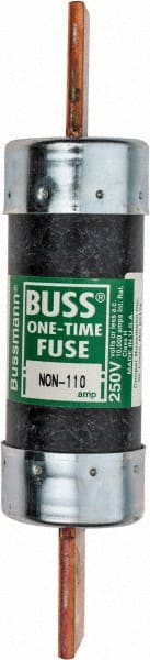 Cooper Bussmann - 125 VDC, 250 VAC, 110 Amp, Fast-Acting General Purpose Fuse - Bolt-on Mount, 7-1/8" OAL, 10 (RMS Symmetrical) kA Rating, 1-9/16" Diam - Exact Tooling