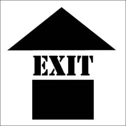 NMC - Exit Stencil - 0.06 Inch Thick, Polyethylene, English - Exact Tooling
