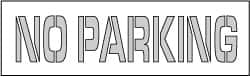 NMC - No Parking Stencil - 4 Inch High x 24 Inch Wide Character x 0.06 Inch Thick, Polyethylene, English - Exact Tooling