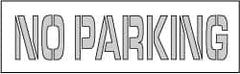 NMC - No Parking Stencil - 8 Inch High x 67 Inch Wide Character x 0.06 Inch Thick, Polyethylene, English - Exact Tooling