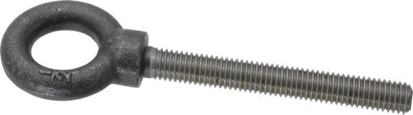 Gibraltar - 2,400 Lb Capacity, Steel, 1/2-13, Lifting Eye Bolt - Fully Threaded, 4" Shank, 4" Thread Length, No Shoulder - Exact Tooling
