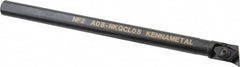 Kennametal - NP.., 17.5° Lead Angle A-NKQC Internal Left Hand Indexable Profiling Toolholder - 1/2" Shank Width, 8" Long, Steel, Through Coolant - Exact Tooling
