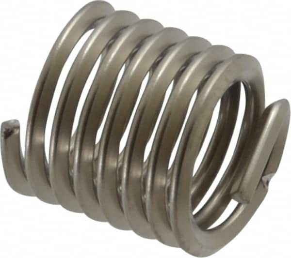 Recoil - 7/16-14 UNC, 0.656" OAL, Free Running Helical Insert - 7-3/8 Free Coils, Tanged, Stainless Steel, 1-1/2D Insert Length - Exact Tooling