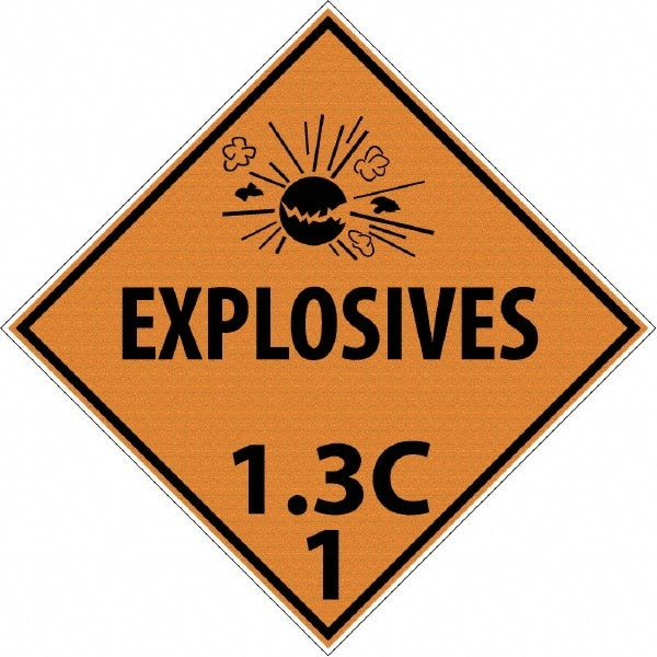 NMC - 10-3/4" Wide x 10-3/4" High, Rigid Plastic Placard - Black on Orange, UV Resistant, Chemical Resistant, Graffiti Proof - Exact Tooling