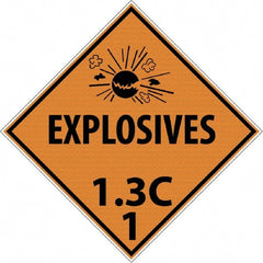 NMC - 10-3/4" Wide x 10-3/4" High, Rigid Plastic Placard - Black on Orange, UV Resistant, Chemical Resistant, Graffiti Proof - Exact Tooling