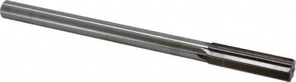 Interstate - 0.654" High Speed Steel 6 Flute Chucking Reamer - Straight Flute, 9/16" Straight Shank, 2-1/4" Flute Length, 9" OAL - Exact Tooling